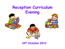 Reception Curriculum Evening 24 October 2012
