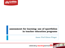 09 assessment for learning: use of eportfolios in teacher education programs