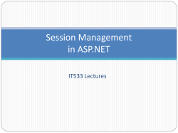 Session Management in ASP.NET IT533 Lectures