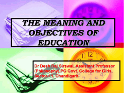 THE MEANING AND OBJECTIVES OF EDUCATION