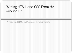 Writing HTML and CSS From the Ground Up