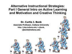Alternative Instructional Strategies: Part I General Intro on Active Learning