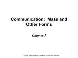 Communication:  Mass and Other Forms Chapter 1 1