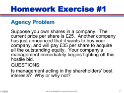 Homework Exercise #1 Agency Problem