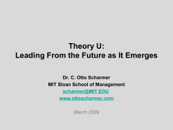 Theory U: Leading From the Future as It Emerges