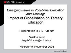 Impact of Globalisation on Tertiary Education Emerging issues in Vocational Education and Training: