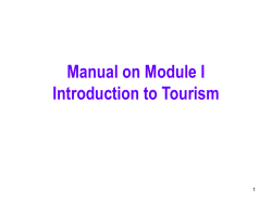 Manual on Module I Introduction to Tourism 1