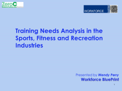 Training Needs Analysis in the Sports, Fitness and Recreation Industries Workforce BluePrint