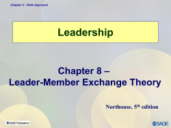 Leadership – Chapter 8 Leader-Member Exchange Theory