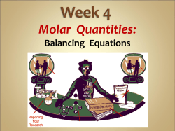 Molar  Quantities: Balancing  Equations