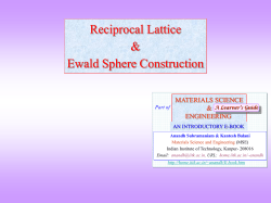 Reciprocal Lattice &amp; Ewald Sphere Construction MATERIALS SCIENCE