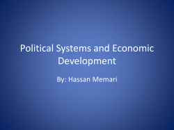 Political Systems and Economic Development By: Hassan Memari