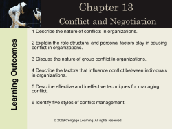 Chapter 13 Conflict and Negotiation s