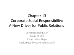 Chapter 13 Corporate Social Responsibility: A New Driver for Public Relations Conceptualizing CSR