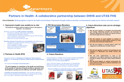 Partners in Health: A collaborative partnership between DHHS and UTAS...