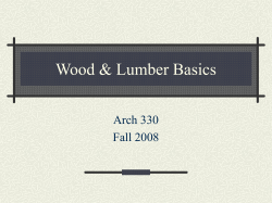 Wood &amp; Lumber Basics Arch 330 Fall 2008