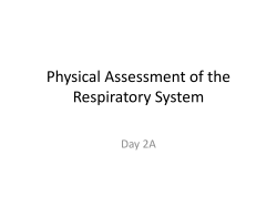 Physical Assessment of the Respiratory System Day 2A