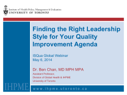 Finding the Right Leadership Style for Your Quality Improvement Agenda