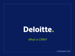 What is CRM? Created August 5, 2004