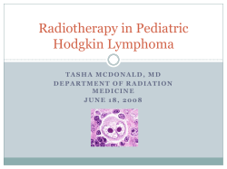 Radiotherapy in Pediatric Hodgkin Lymphoma