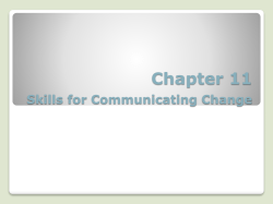 Chapter 11 Skills for Communicating Change