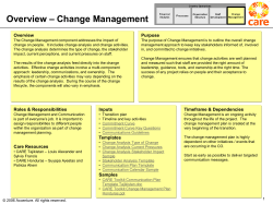 – Change Management Overview Purpose