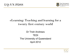 UQ-VN PDSS eLearning: Teaching and learning for a twenty first century world