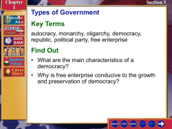 Types of Government Key Terms Find Out