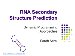 RNA Secondary Structure Prediction Dynamic Programming Approaches