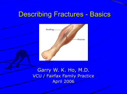 Describing Fractures - Basics Garry W. K. Ho, M.D. April 2006