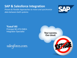 SAP &amp; Salesforce Integration Yusuf Ali data between both systems