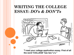 WRITING THE COLLEGE DO’s &amp; DON’Ts