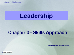 Leadership Chapter 3 - Skills Approach Northouse, 5 edition