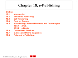 Chapter 18, e-Publishing