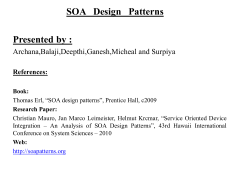 SOA Design Patterns Presented by : Archana,Balaji,Deepthi,Ganesh,Micheal and Surpiya References: