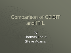 Comparison of COBIT and ITIL By Thomas Lee &amp;