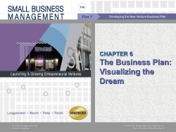 The Business Plan: Visualizing the Dream CHAPTER 6