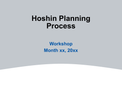 Hoshin Planning Process Workshop Month xx, 20xx