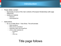 Introduction • These slides contain: