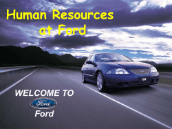 Human Resources at Ford WELCOME TO Ford