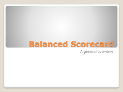 Balanced Scorecard A general overview