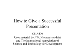 How to Give a Successful Presentation