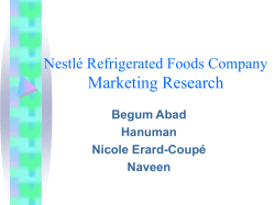 Marketing Research Nestlé Refrigerated Foods Company Begum Abad Hanuman