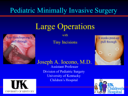 Large Operations Pediatric Minimally Invasive Surgery Joseph A. Iocono, M.D. Tiny Incisions