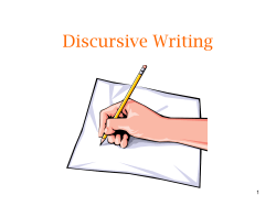 Discursive Writing  1
