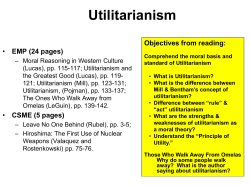 Utilitarianism EMP (24 pages) Objectives from reading: