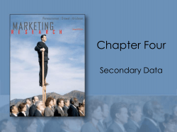 Chapter Four Secondary Data