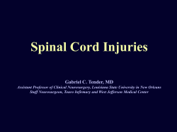 Spinal Cord Injuries Gabriel C. Tender, MD