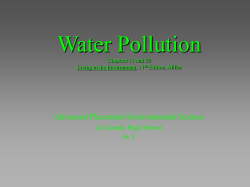 Water Pollution Advanced Placement Environmental Science La Canada High School Dr. E