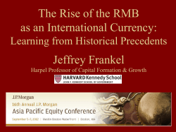 The Rise of the RMB as an International Currency: Jeffrey Frankel